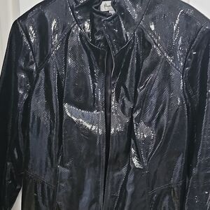 Preston & York Shiny Black Leather Jacket